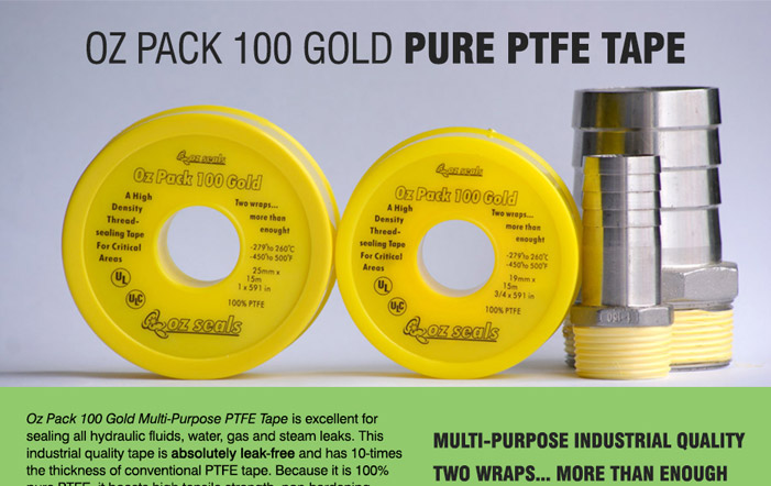 Oz Pack 100 Gold: Pure PTFE Tape will be at the NME