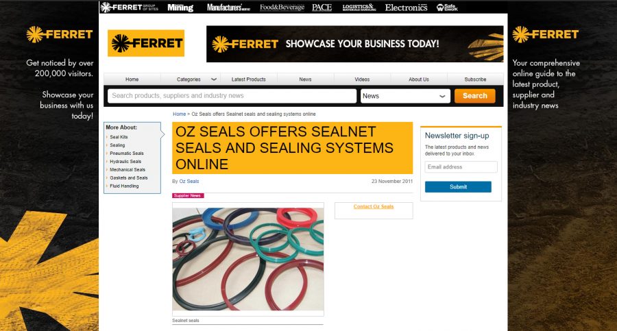 Oz Seals offers Sealnet seals and sealing systems online.