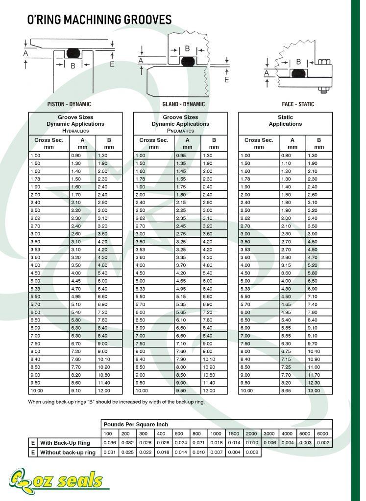O ring store selection chart